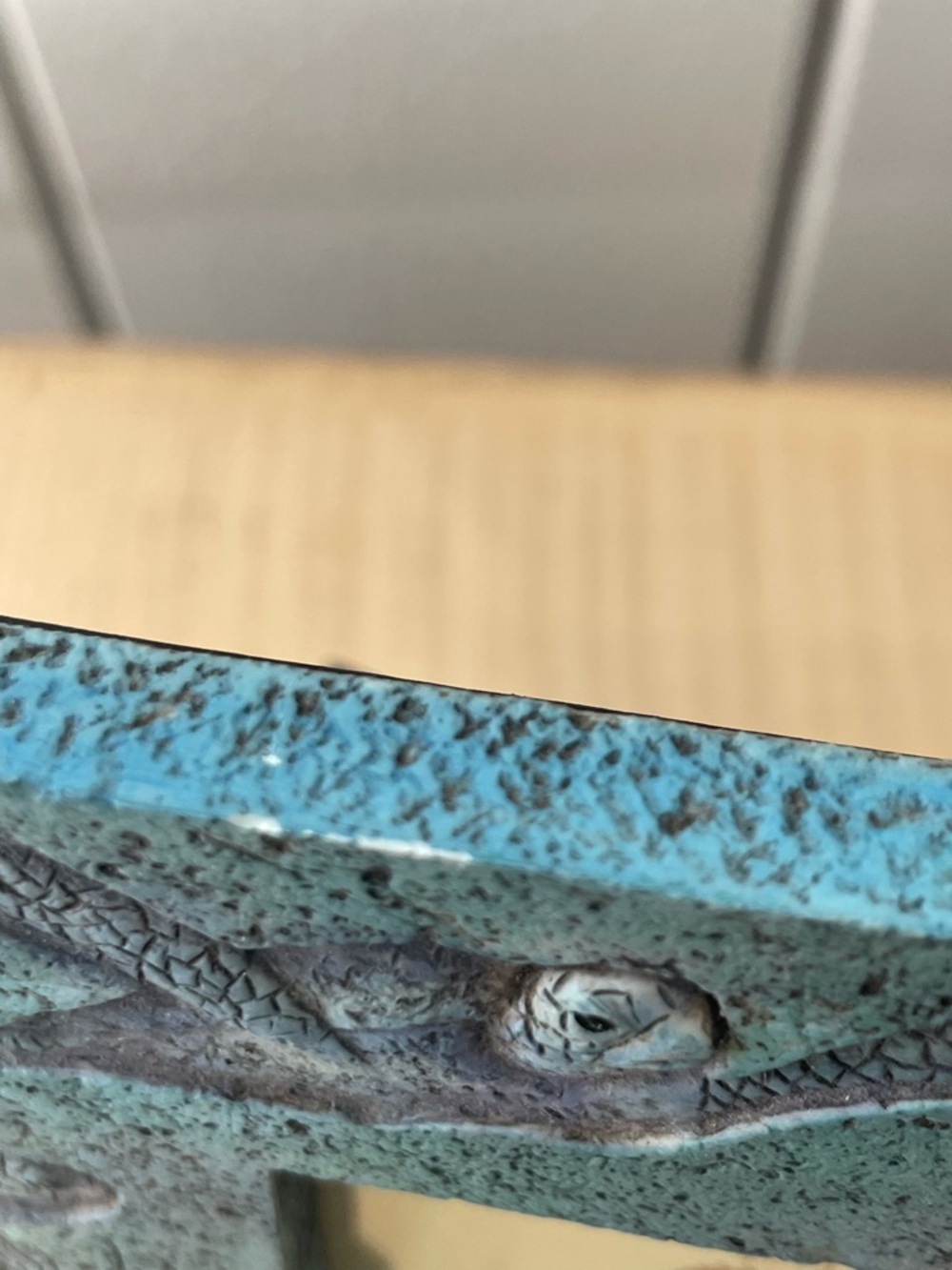 $10 SALE Sea Turtle Photo Frame Fossil Honu  Coastal Ocean Nature Blue Green - Picture 5 of 8